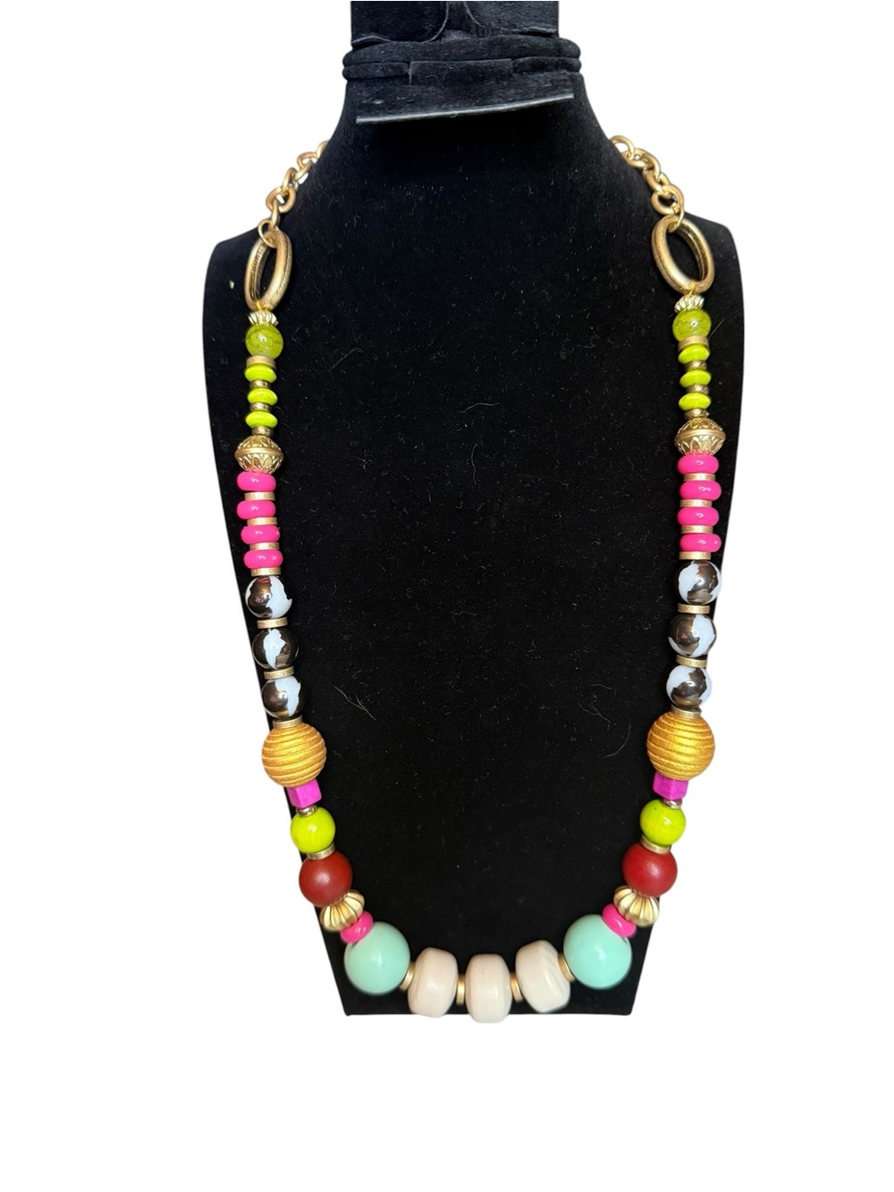 Plunder Gold Leopard Beaded Chain Necklace